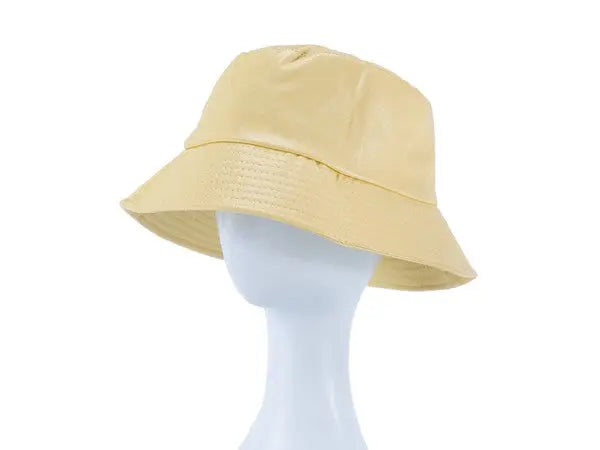 FAUX LEATHER BUCKET HAT Bella Chic