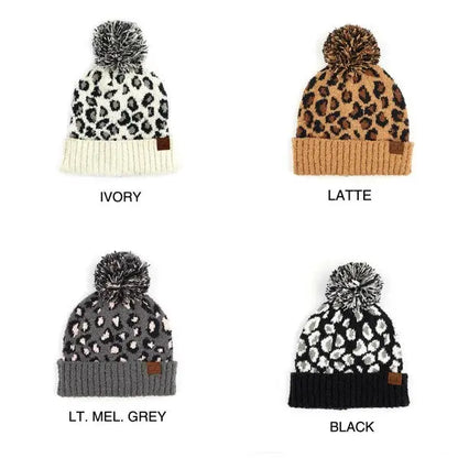 CC Leopard Pom Beanie Aili's Corner