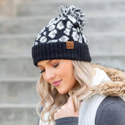 CC Leopard Pom Beanie Aili's Corner