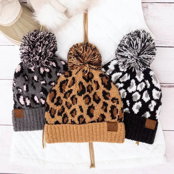 CC Leopard Pom Beanie Aili's Corner