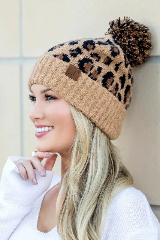 CC Leopard Pom Beanie Aili's Corner