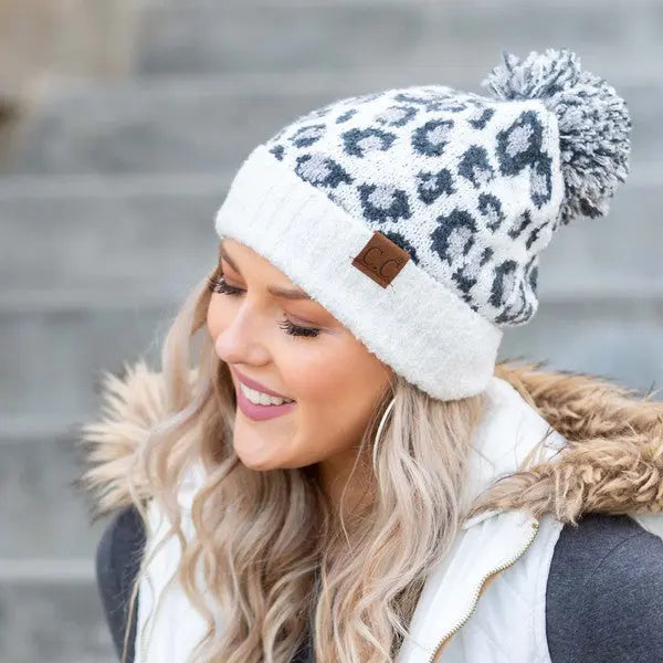 CC Leopard Pom Beanie Aili's Corner