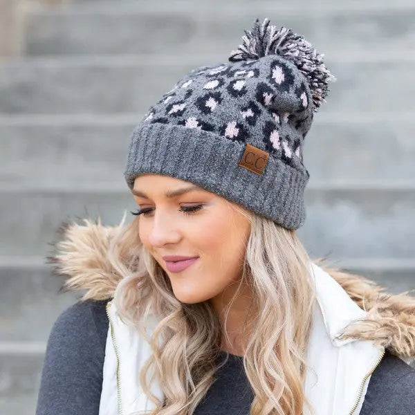 CC Leopard Pom Beanie Aili's Corner