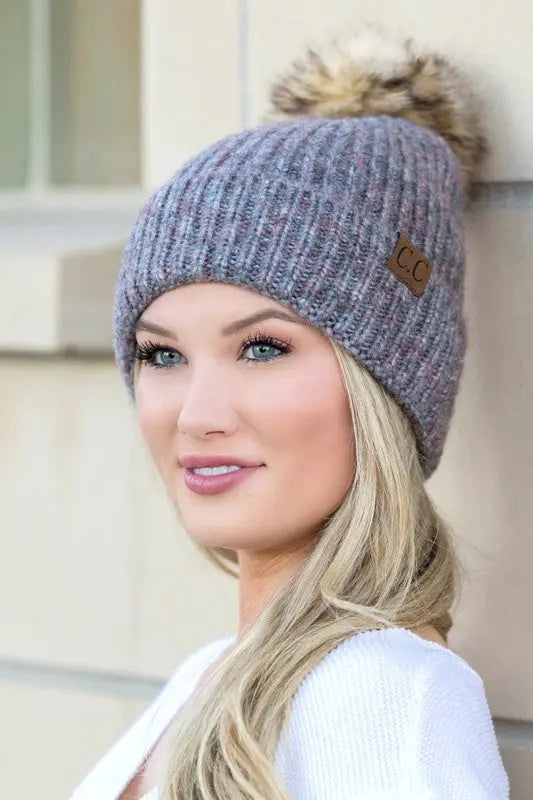 CC Cozy Marled Pom Beanie Aili's Corner