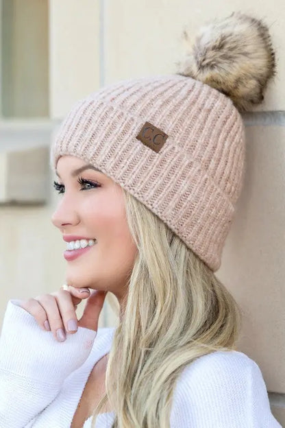 CC Cozy Marled Pom Beanie Aili's Corner