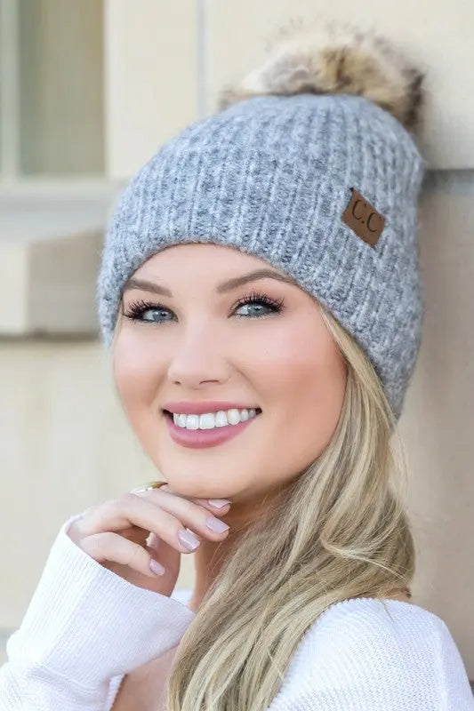 CC Cozy Marled Pom Beanie Aili's Corner