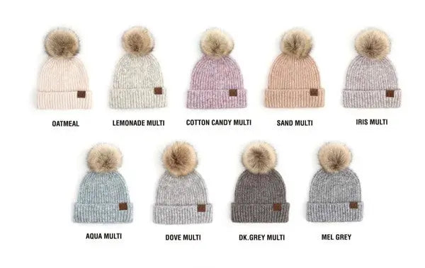 CC Cozy Marled Pom Beanie Aili's Corner