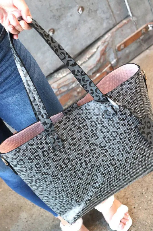 Jane Perforated Leather Large Tote AFFLUZA.COM