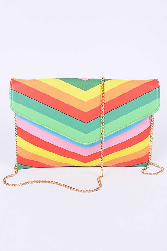 Multi Color Envelope Clutch Bag