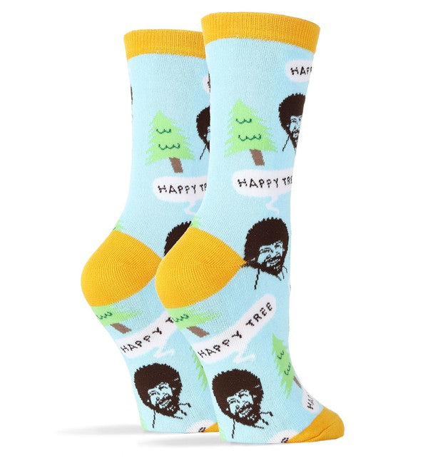 Bob Ross Happy Tree - Women's Funny Socks