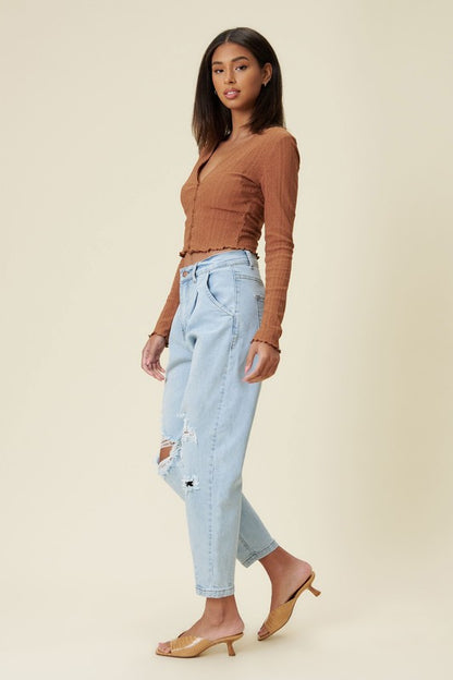 Distressed Slouchy Jeans