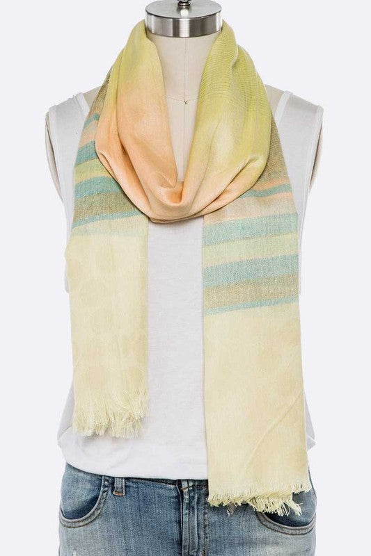 Mix Color Stripe Large Oblong Scarf