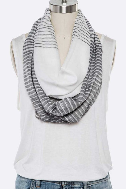 Gradient Stripe Printed Large Infinity Scarf