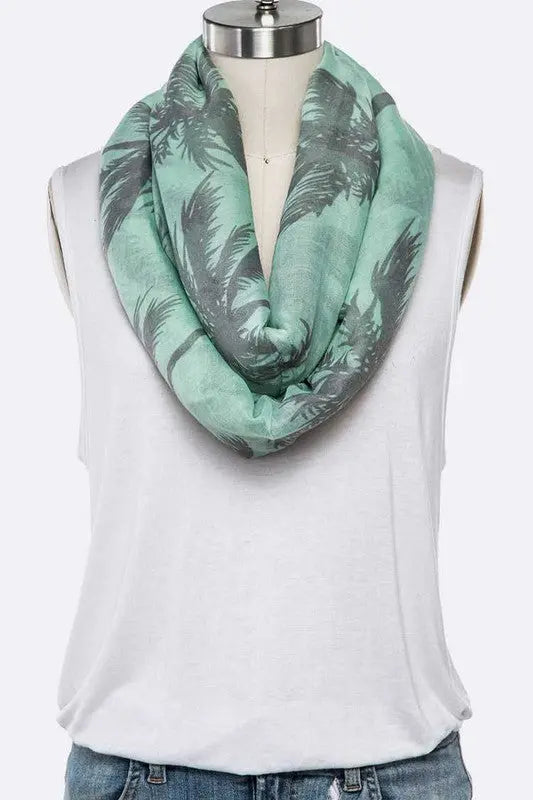 Palm Tree Printed Infinity Scarf LA Jewelry Plaza