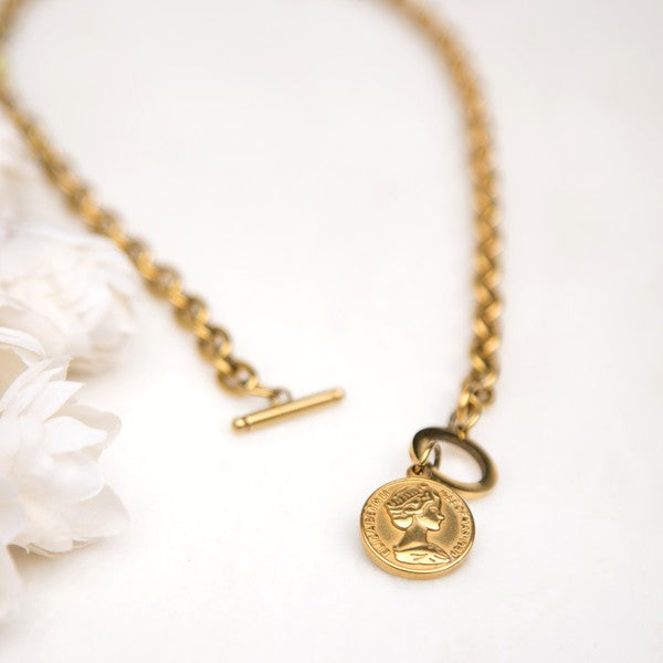 Coin Accent Chain Necklace