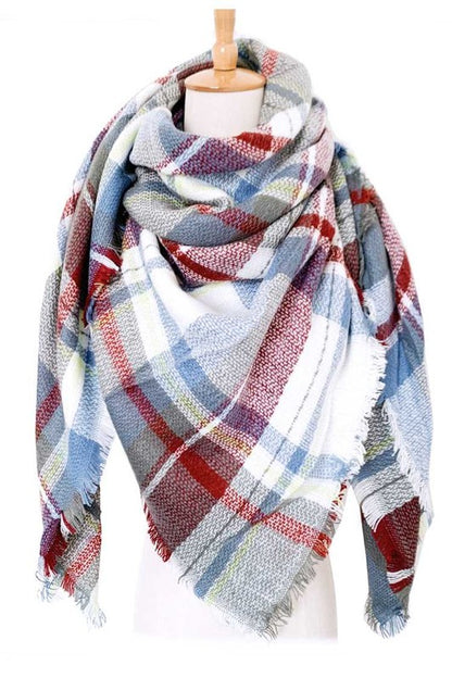 Large Plaid Blanket Scarf