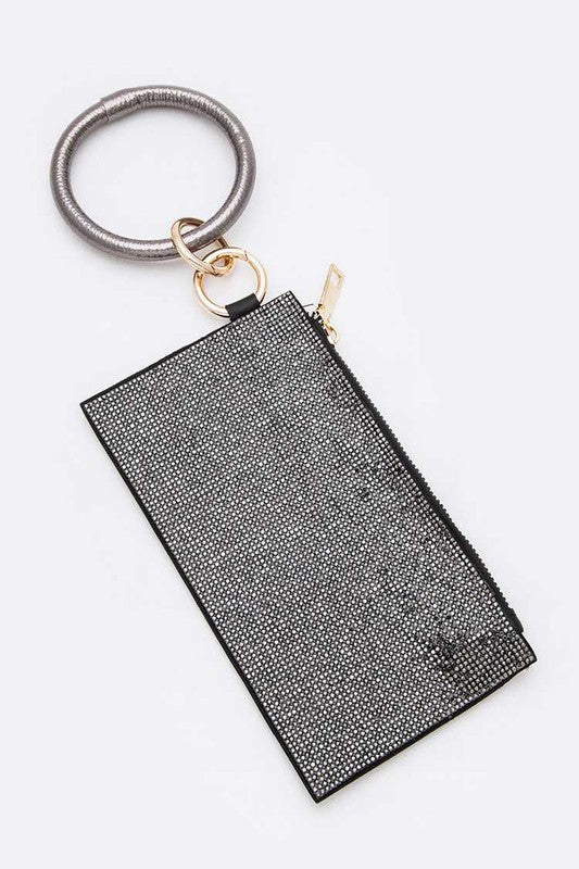 Rhinestone Wrislet Pouch Wallet