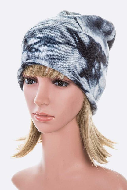 Tie Dyed Rolled Cuff Beanie