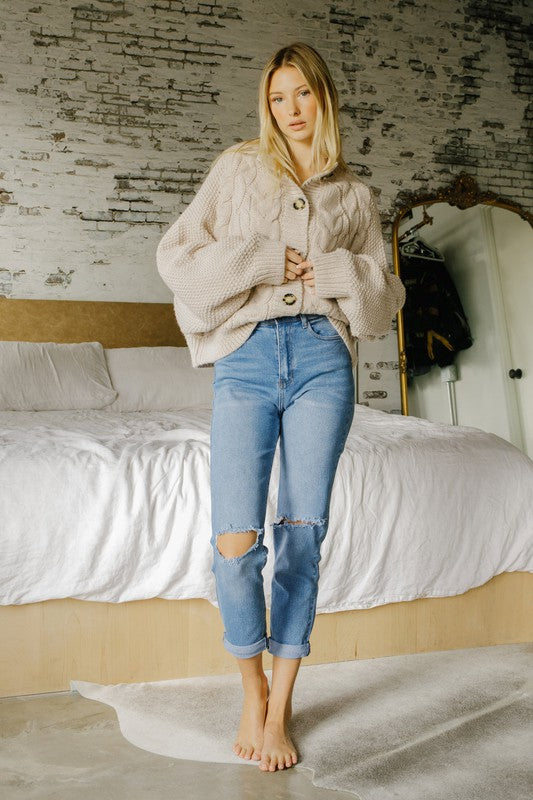 High Waisted Boyfriend Jeans