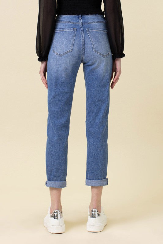 High Waisted Boyfriend Jeans