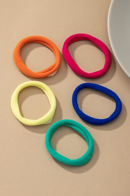 Set of 5 Non-Slip No Pull Hair Elastic ties