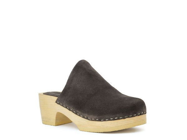 RAG & CO DARCIE TAUPE SUEDE CLOGS