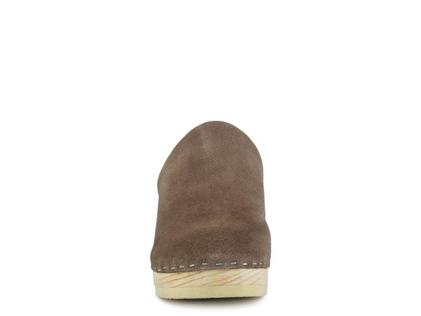 RAG & CO DARCIE TAUPE SUEDE CLOGS