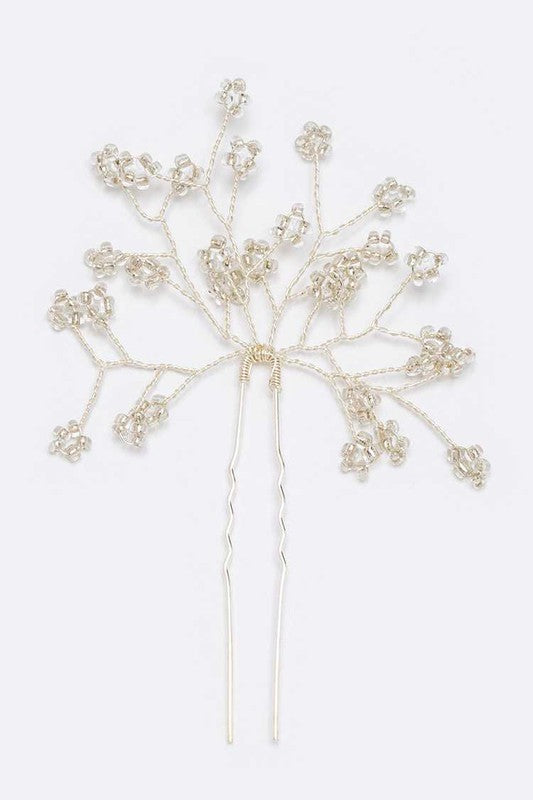 Beaded Wired Bridal Hair Stick