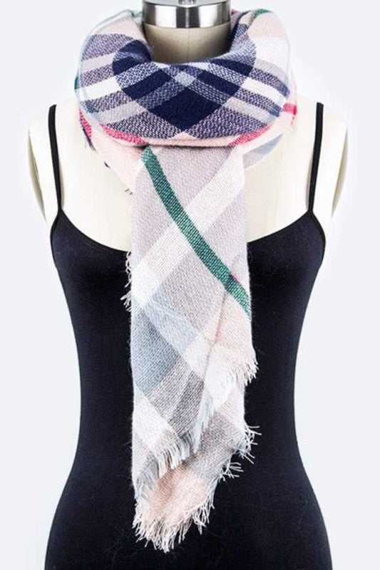 Plaid Square Large Blanket Scarf