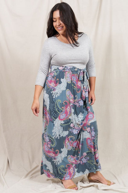 Plus Sash Maxi Dress With Pockets