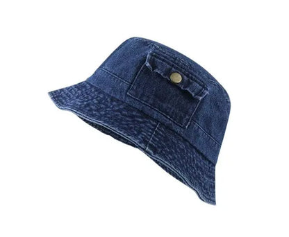 Pocket Accent Denim Bucket Hat