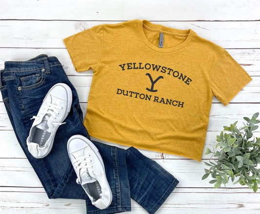 Yellowstone Dutton Ranch Boutique Cropped Tee