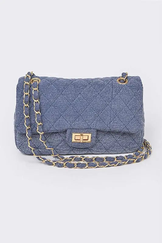 Denim Quilted Convertible Shoulder Bag Artini Accessories