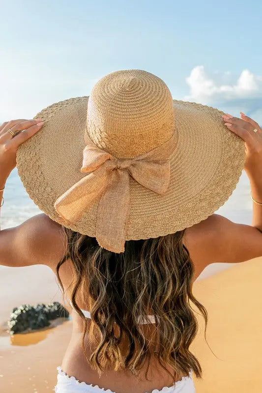 Scallop Edge Bow Accent Sunhat Aili's Corner