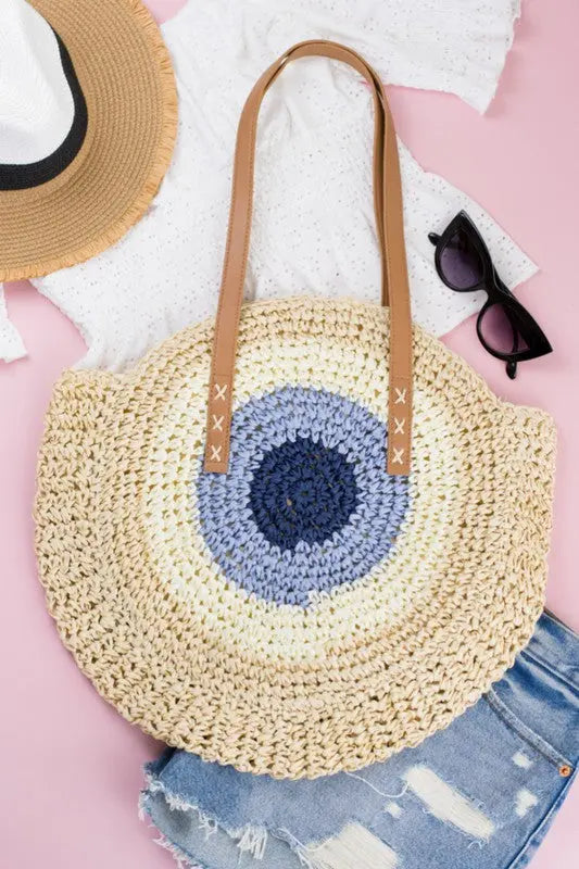 Straw Circle Tote Aili's Corner