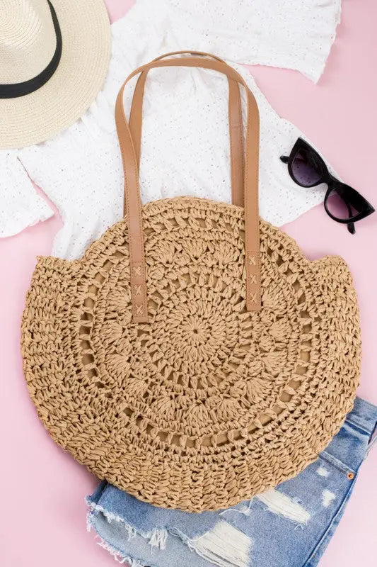 Straw Circle Tote Aili's Corner