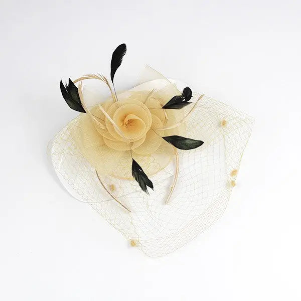 FLOWER FASCINATOR HEADBAND W/ CLIP