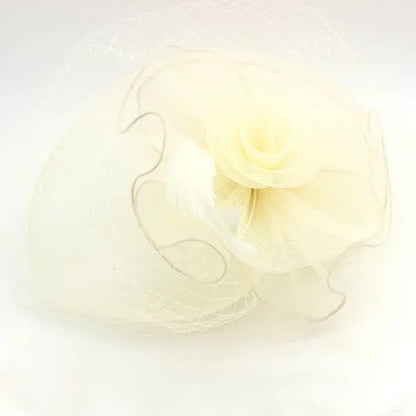 CLASSIC ROSE FASCINATOR W/ HEADBAND AND CLIP