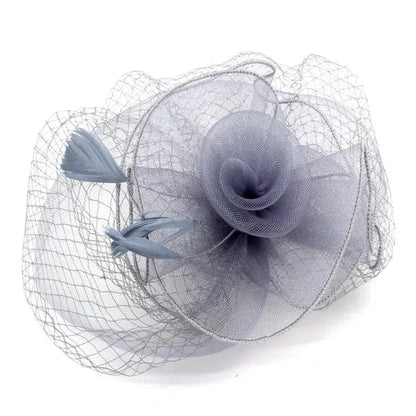 CLASSIC ROSE FASCINATOR W/ HEADBAND AND CLIP