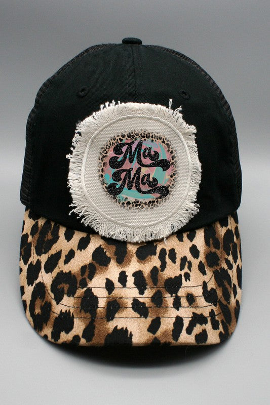 Colorful Mama Leopard Circle Patch Hat