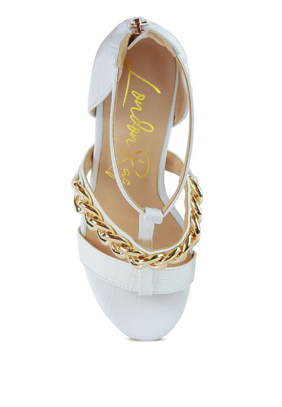 BONITA METAL CHAIN ZIP UP SANDAL