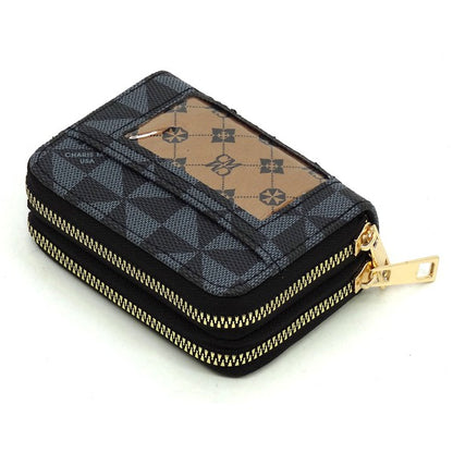 Monogram Accordion Card Holder Zip Wallet