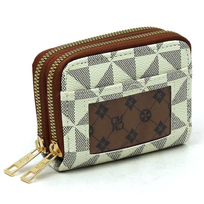 Monogram Accordion Card Holder Zip Wallet