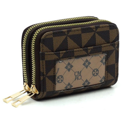 Monogram Accordion Card Holder Zip Wallet