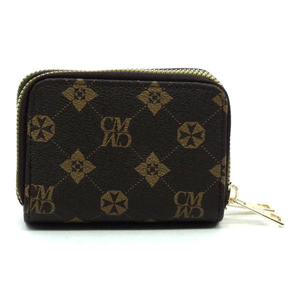 Monogram Accordion Card Holder Zip Wallet