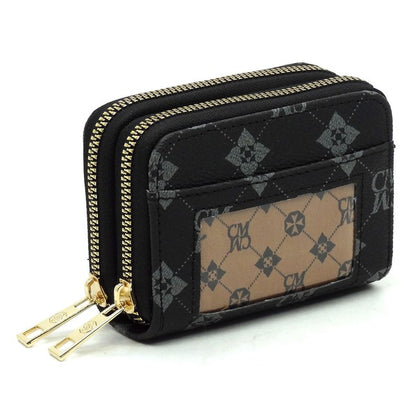 Monogram Accordion Card Holder Zip Wallet