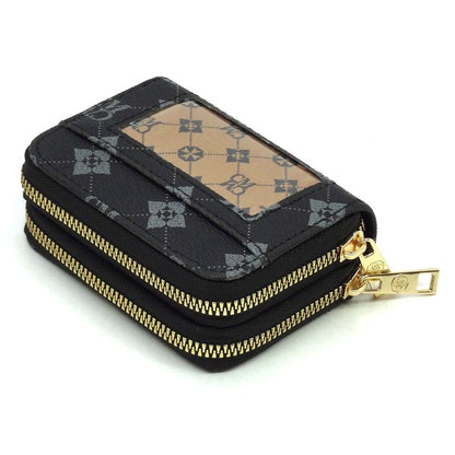 Monogram Accordion Card Holder Zip Wallet