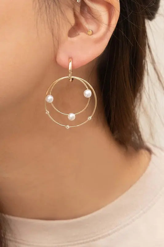 Fawn Pearl Hoop Earrings Lovoda