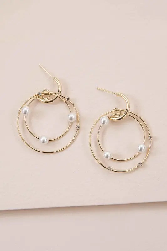 Fawn Pearl Hoop Earrings Lovoda