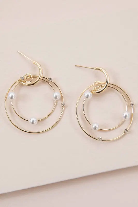 Fawn Pearl Hoop Earrings Lovoda